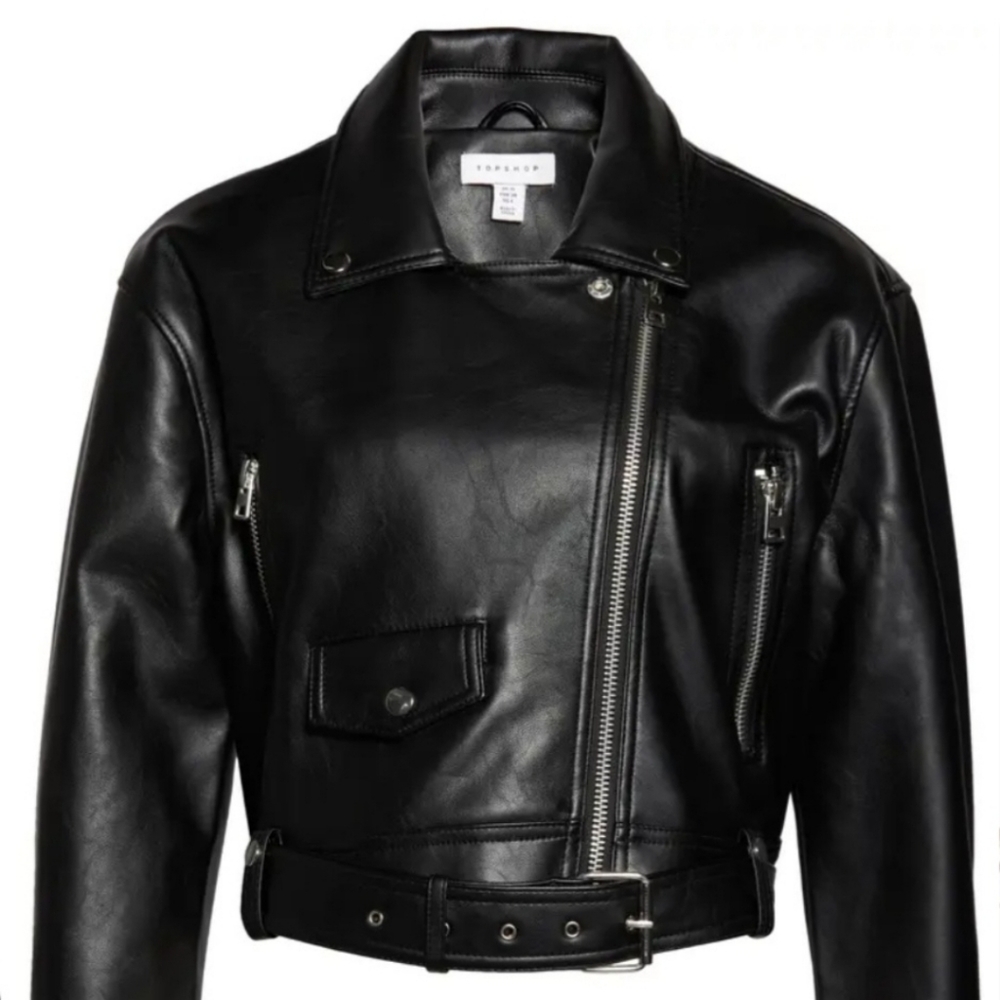 TopshopOversize Faux Leather Biker Jacket